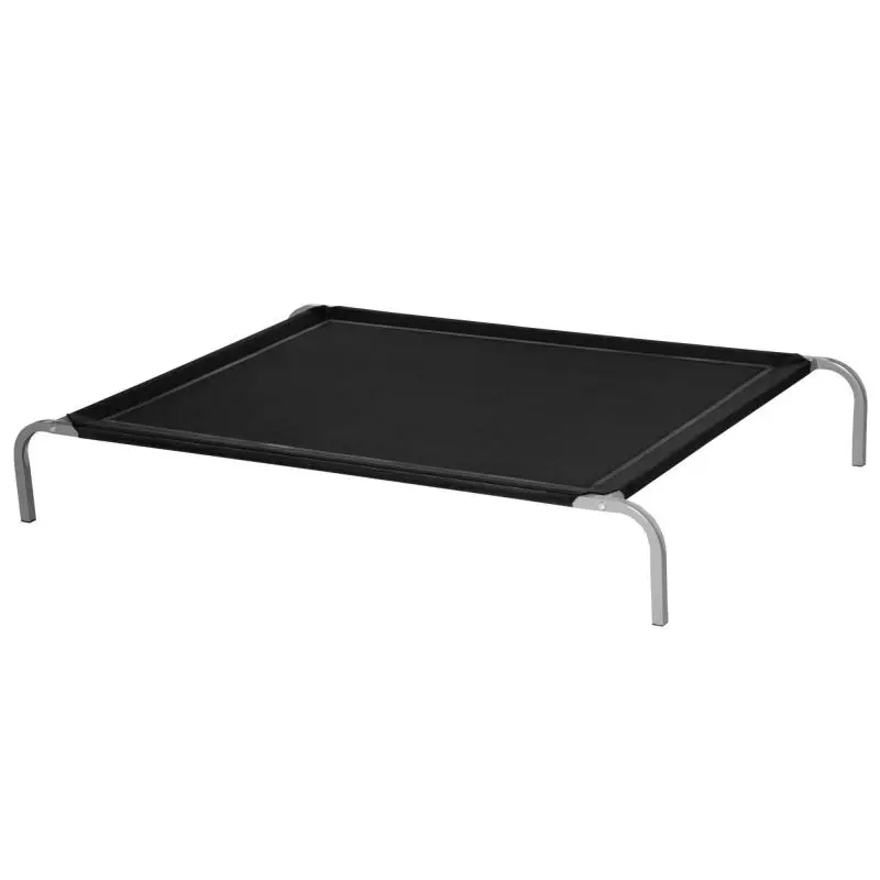 XXL Raised Pet Bed (Dog/Cat) – Comfortable Cot-Style Design – 130L x 90W x 20H cm – Black Micro-Perforated Textilene