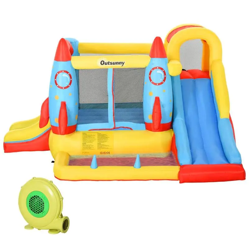 Inflatable Castle for Kids Aged 3+ with 2 Slides, Pool, and Jumping Area – 330x265x185 cm – Multicolored
