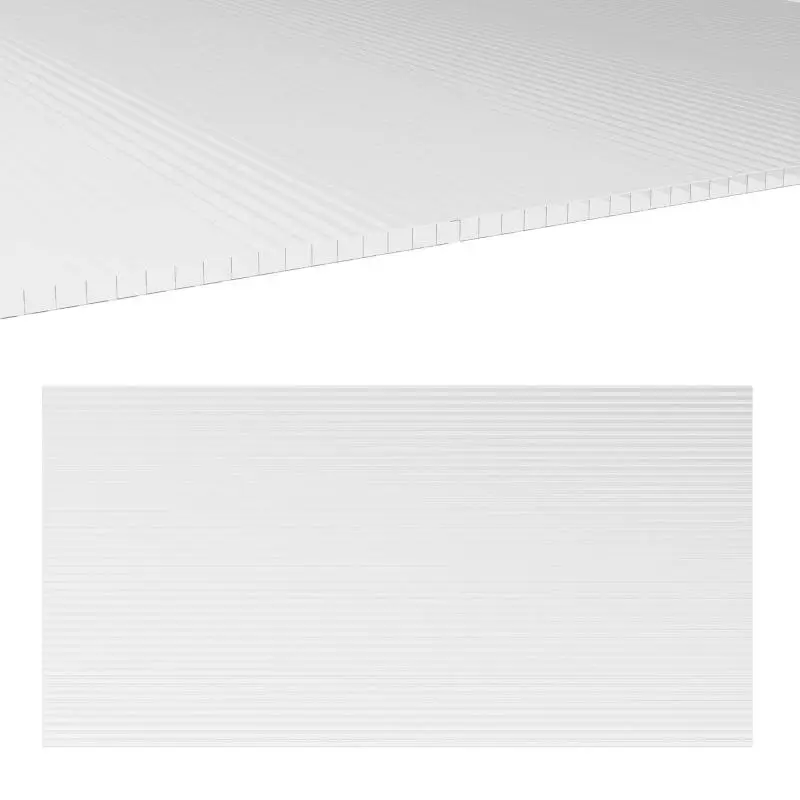 10 x 4mm Polycarbonate Twin-Wall Greenhouse Sheets, UV-Resistant, 120x60 cm, Transparent