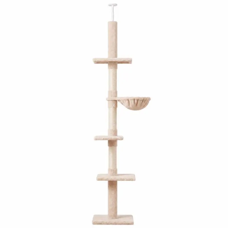Floor-to-ceiling cat tree/scratching post, L40 x W34 x H230–260 cm, 5 activity levels