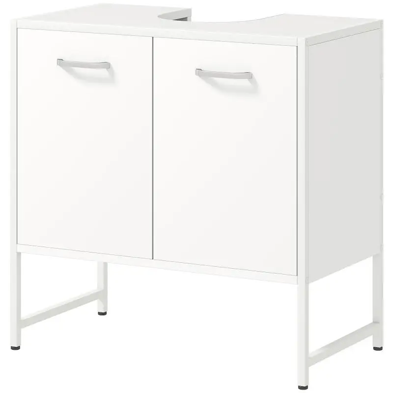 Under-sink cabinet, bathroom vanity with 2 soft-close doors and adjustable shelf, white