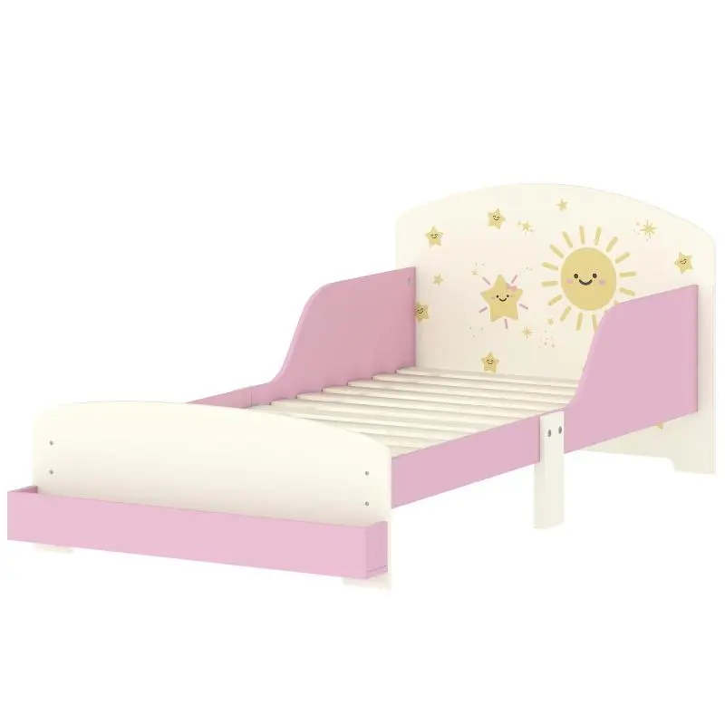Children's bed 70 x 140 cm, with safety rail and slatted base, storage space