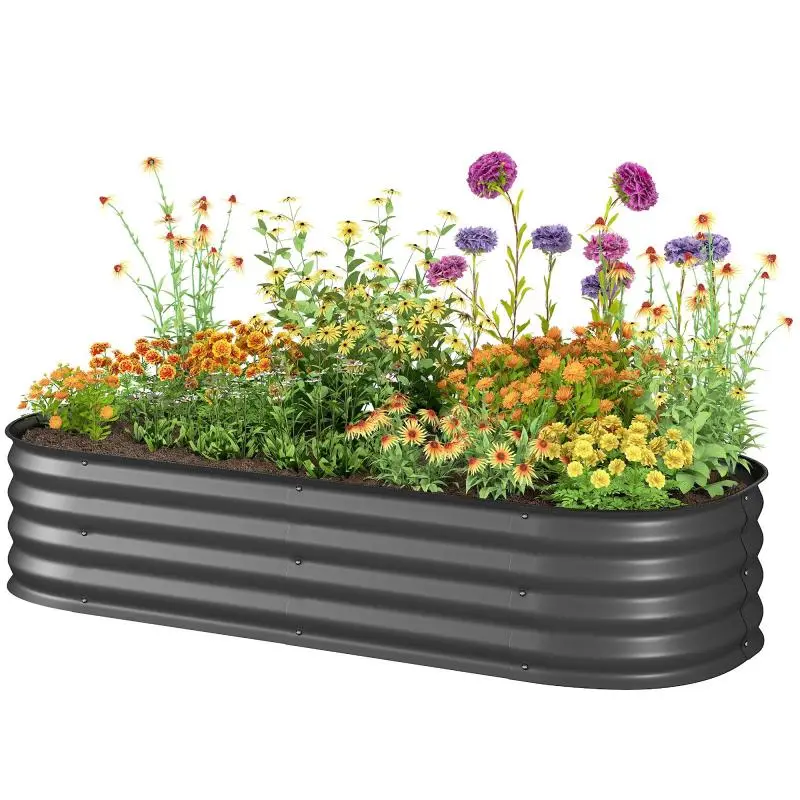 Modular steel raised garden bed/planter for vegetables, plants, and flowers – Green – Dim. 150 x 62 x 30 cm