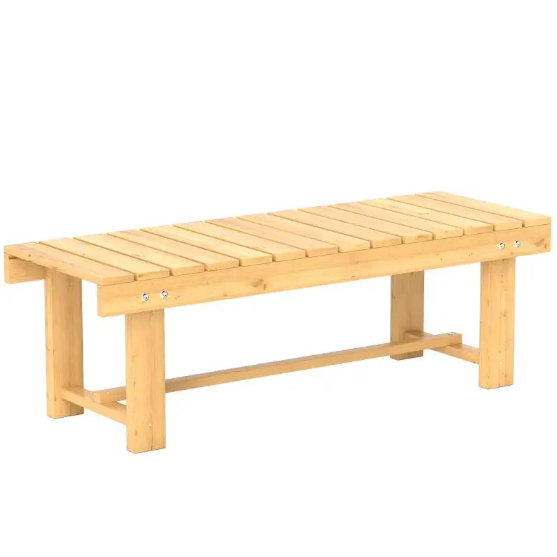 2-Seater Garden Bench, Country-Chic Style, Slatted Seat, Dim. 110L x 38W x 35H cm, Pre-oiled Fir Wood