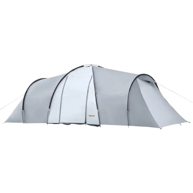 4-6 person family camping tent: dome style, 2 bedrooms, 1 living area, and 1 UV-resistant canopy; waterproof (2000 mm), multicolored.