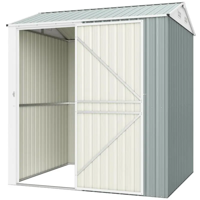 Metal Tool Shed 3.5 m² – Tall, Lockable Shed with Gable Roof, Vents, and Gloves