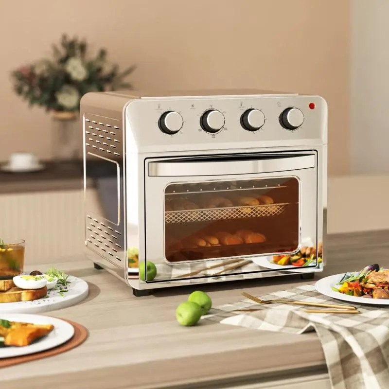 Mini oven with convection, air fryer, 6 heating modes, timer, accessories, 24L, silver