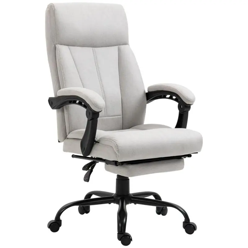 Massage Office Chair / Computer Chair – Lumbar Heating, Recline Function – Light Grey