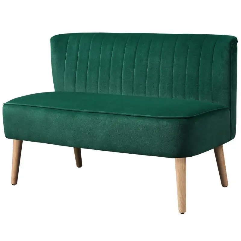 Retro-style 2-seater sofa, wooden legs, 117 cm x 56.5 cm x 77 cm