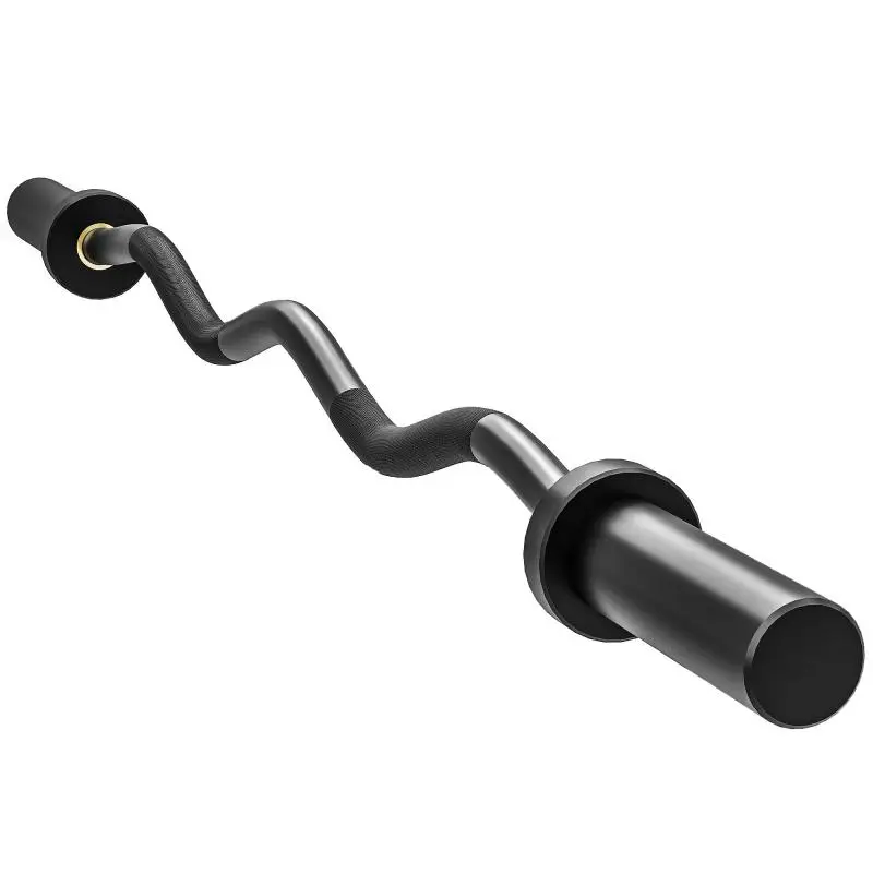 Olympic barbell, weightlifting bar, 5 cm sleeves, steel, 100 kg load capacity, black