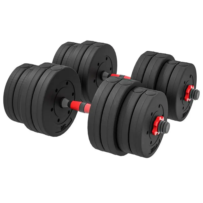 2-in-1 Dumbbell Set (30 kg): Adjustable Dumbbells & Barbell – Professional Strength Training – Black