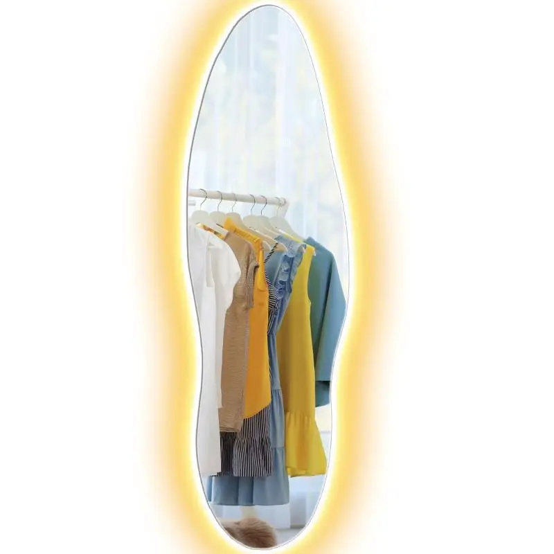 Full Length Wall Mirror with LED Lights 120x40 cm with 3 Color Lighting and Memory Function, Transparent