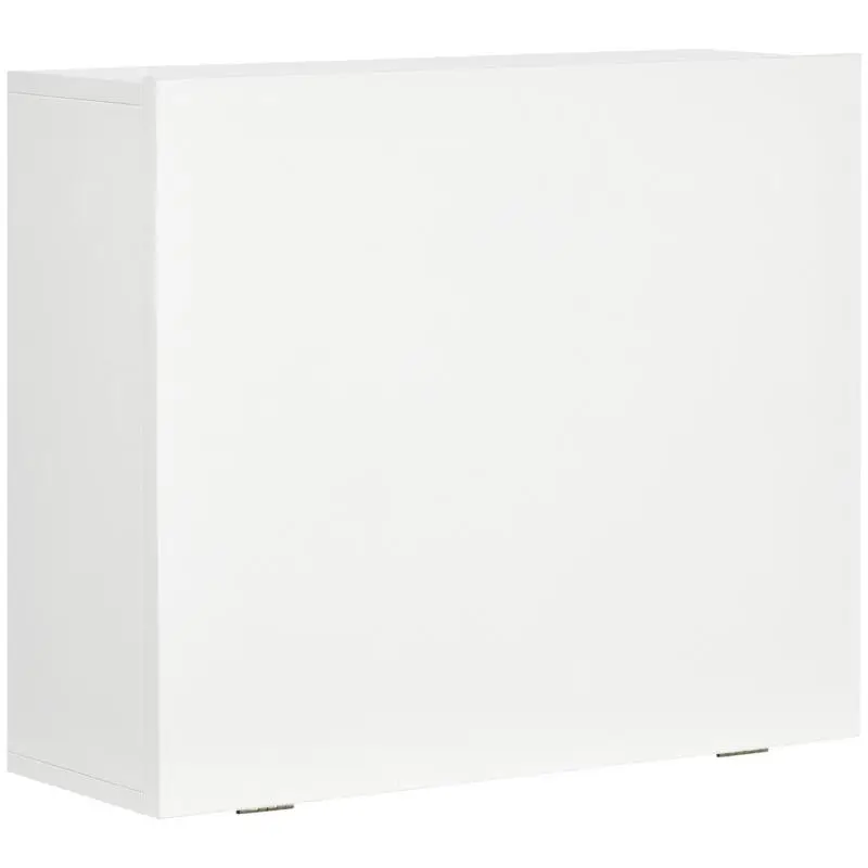 Space-Saving Foldable Wall-Mounted Desk with Shelves, for Home and Office, Made of Particleboard and MDF, 60x21.5x50 cm, White