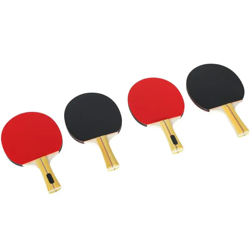 Set of 4 table tennis rackets, 8 balls, and 1 bag – for beginners and experts alike.