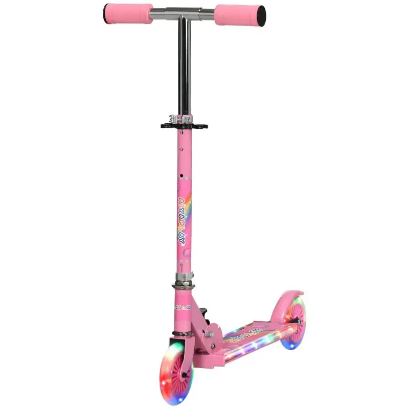 Foldable scooter for children aged 3 to 7, with light-up PU wheels and music, 67 x 32 x 78 cm