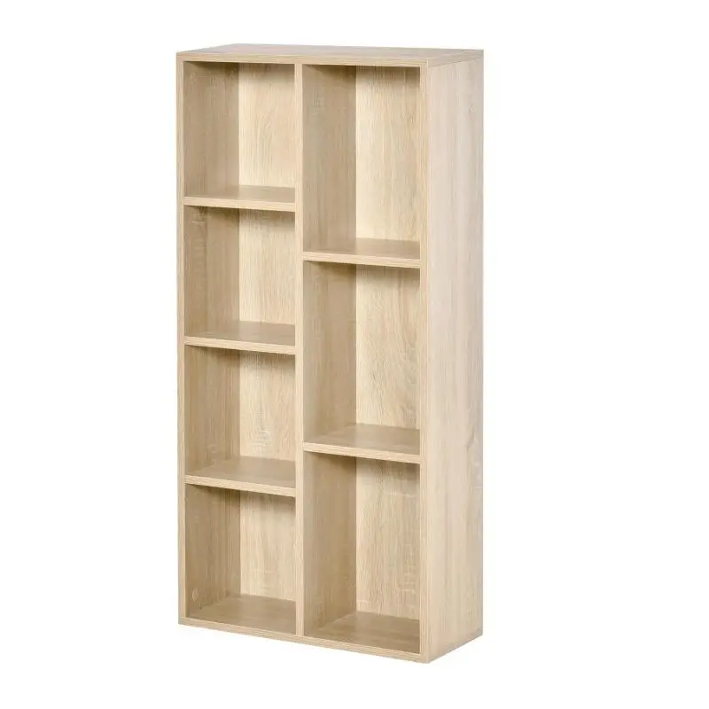 7-Cube Storage Unit / Bookcase / Shelf for Indoor Use (Living Room, Bedroom) – 50W x 24D x 106H cm, Natural Wood