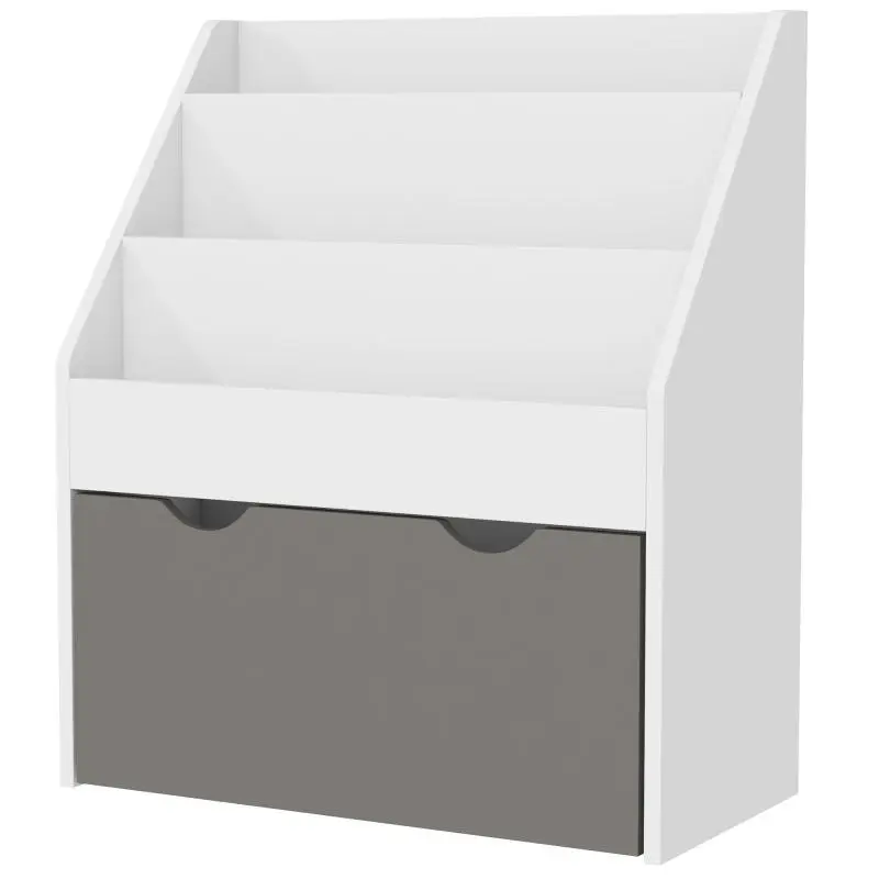 3-Tier Children's Bookshelf (Ages 3-8) with Bottom Drawer, MDF, 62.5x30x70 cm
