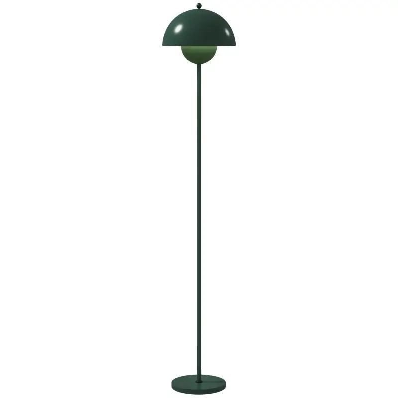 Steel Floor Lamp with Semicircular Shade and Foot Switch, Diameter 30 x 155 cm, Green