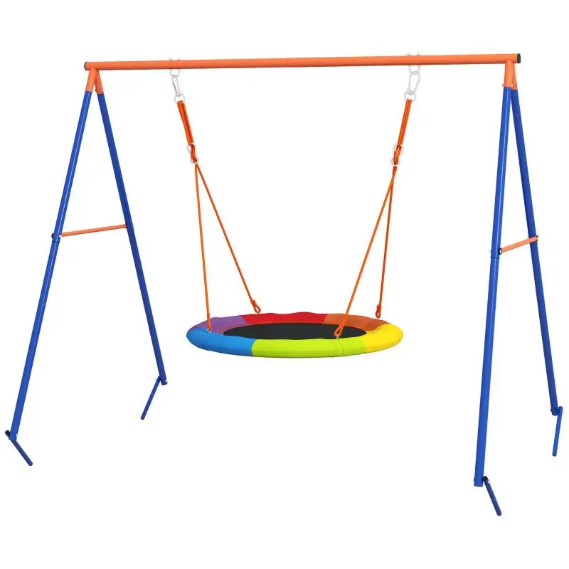 Reinforced Metal Garden Nest Swing for 1-2 Children, 196x172x180cm, Multicolored