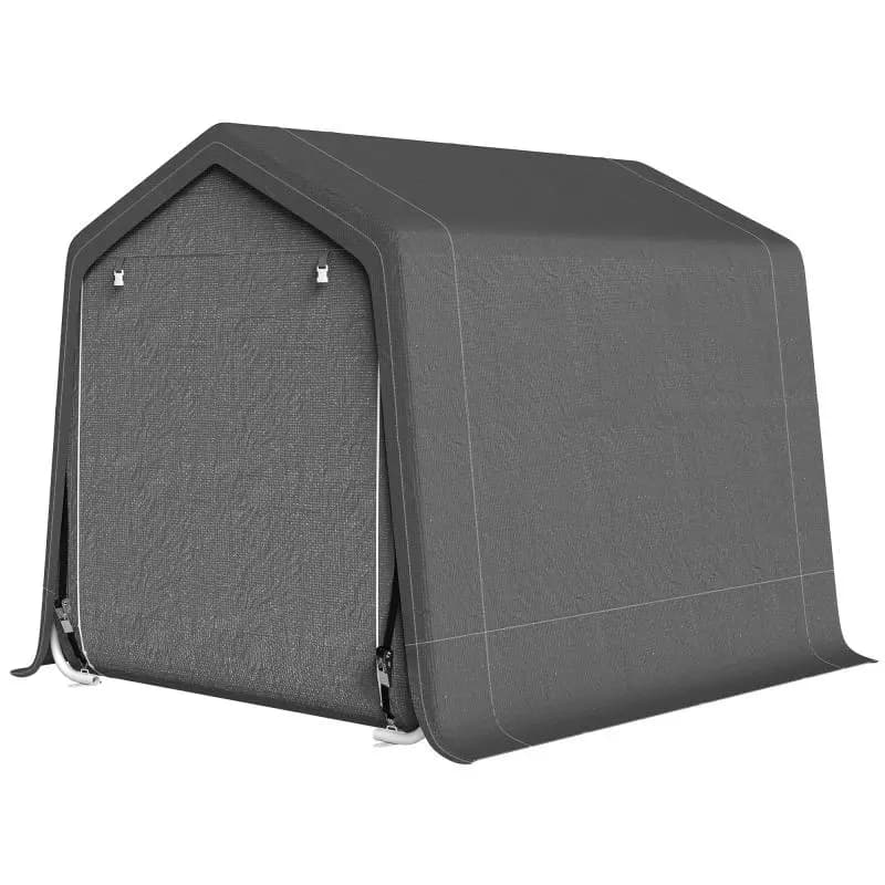 Garage Tent for Cars, Motorcycles and Tools, Made of Metal and PE Fabric, 280x240x240 cm, Grey