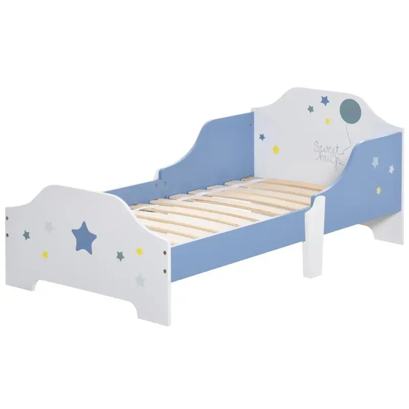 Low Bed for Children aged 3+ with Blue and White Sides
