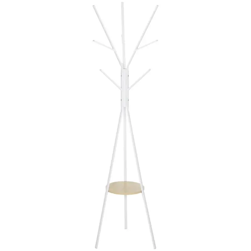 Modern Vertical Coat Rack for Entryway, 45x45x180cm, White