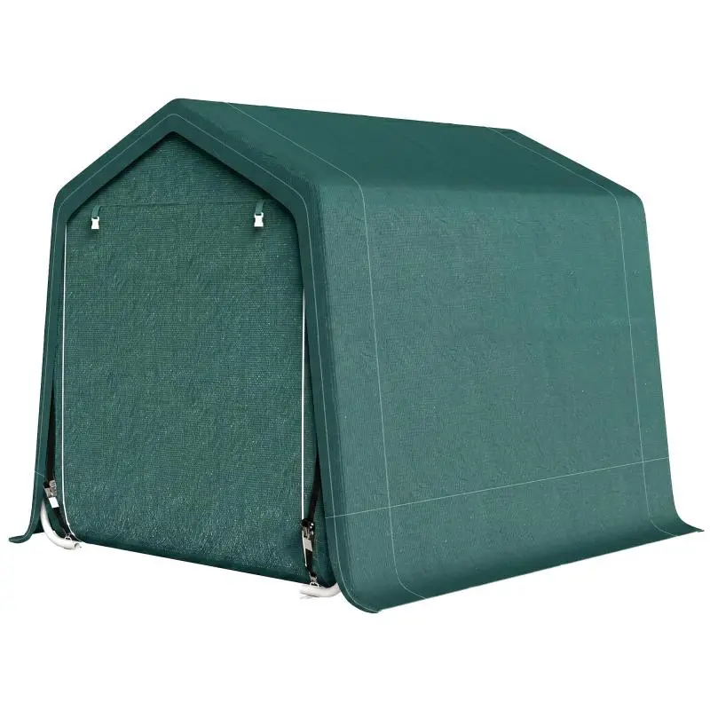 2.4x2x2 m Outdoor Garden Tent, Outdoor Shed with 2 Zippered Doors, Waterproof, UV Resistant, Green Tent