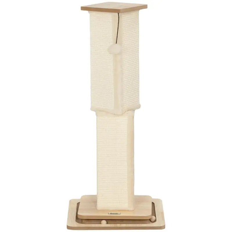 Cat Scratching Post with Hanging Ball, Track Ball Toy, and Sisal-wrapped Post