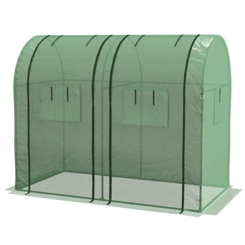 Durable Greenhouse for Plant Growing – Anti-UV, 4 Windows, 2 Zippered Doors – 185x94x150 cm – Green