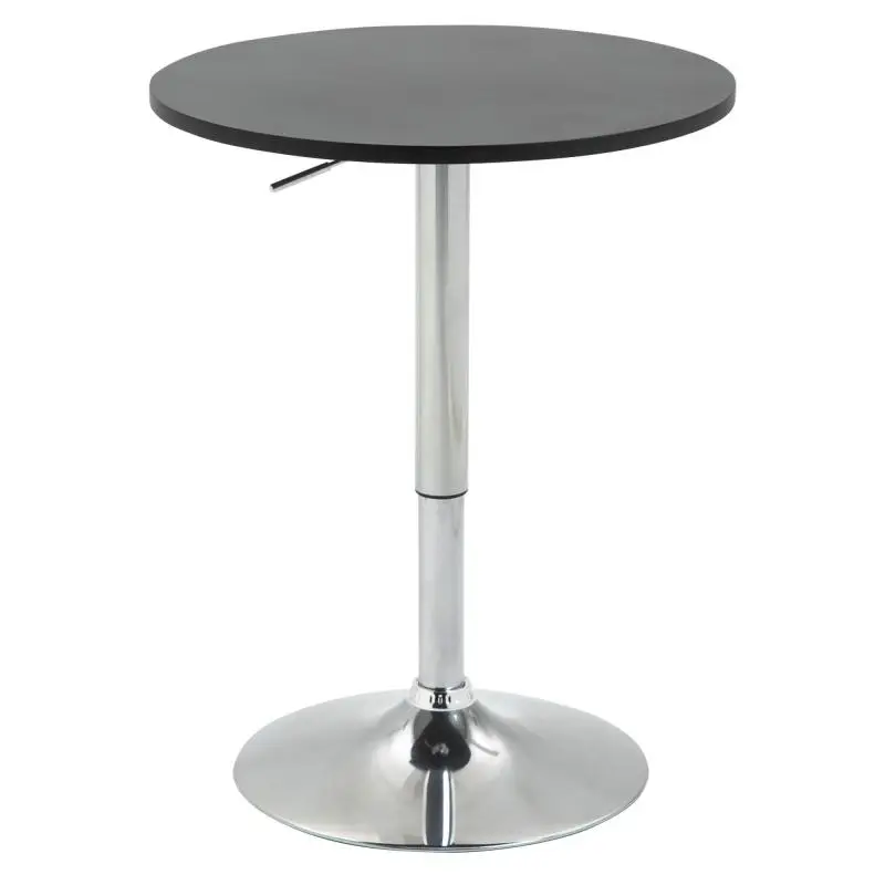 Height-Adjustable Bar Table with Round, Non-Slip Base for Kitchen and Dining Room – Ø60 x 69–93 cm – Black