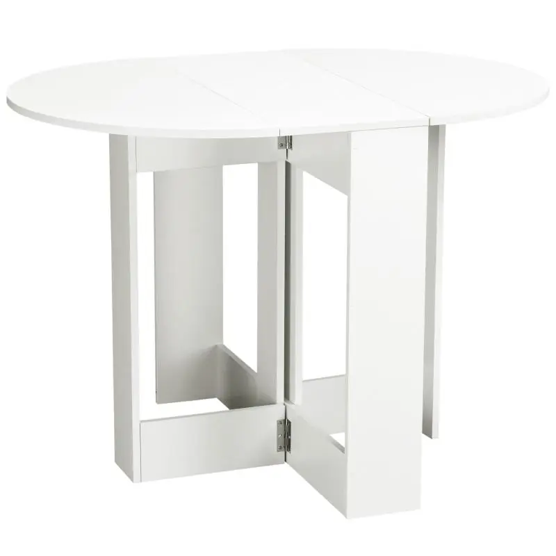 Folding Dining Table / Kitchen Table with 2 Drop Leaves – Folding Table for 2–4 People – 104 x 76 x 73.7 cm – White