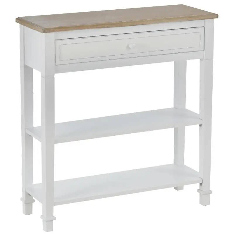 Console/Entryway Table with 2 Shelves and Drawer for Entrance, Hallway, or Living Room – White