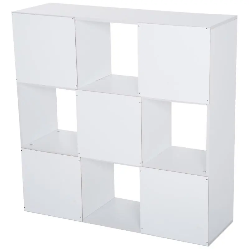 3-Tier 9-Cube Storage Unit / Bookcase / Freestanding Shelf / Room Divider / Display Shelf – 91.5 x 29.5 x 91.5 cm – Wood