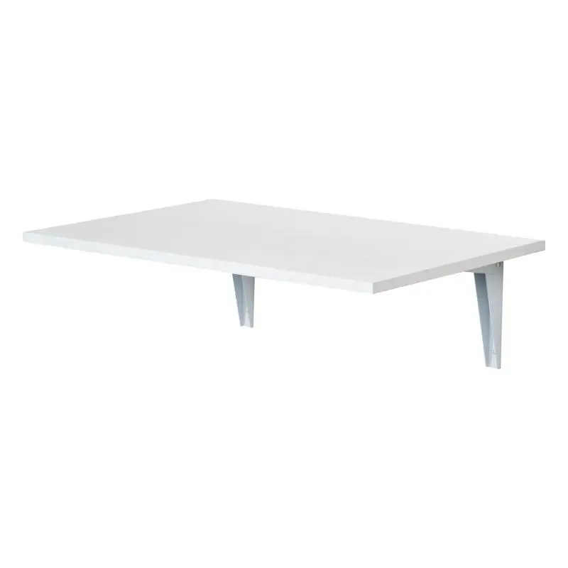 Wall-Mounted Folding Table – Space-Saving Wooden Drop-Leaf Table for Kitchen, Dining Room, or Bedroom – 60x40x20 cm – White