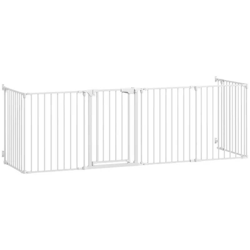 6-Panel Folding Metal Safety Playpen and Gate for Dogs and Children, 61 x 75 cm Panels, White