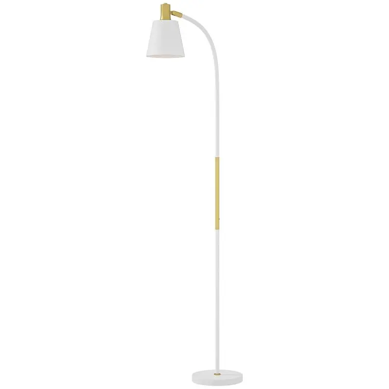Height-adjustable living room floor lamp (127–160 cm) with switch, E27 socket, white