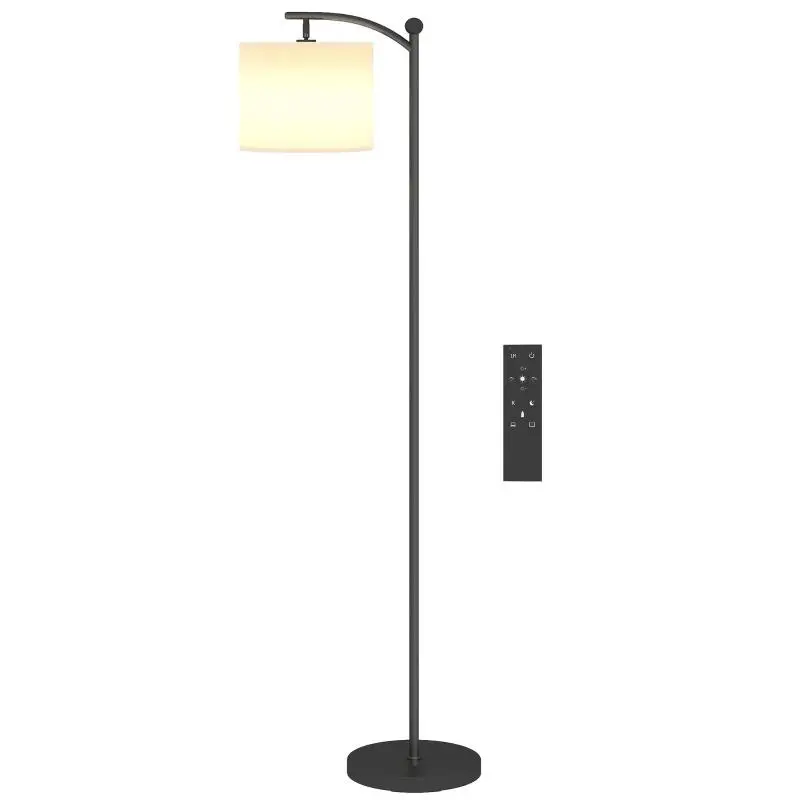 Dimmable floor lamp with 2 color temperatures, remote control, 60-minute timer, 160 cm, black