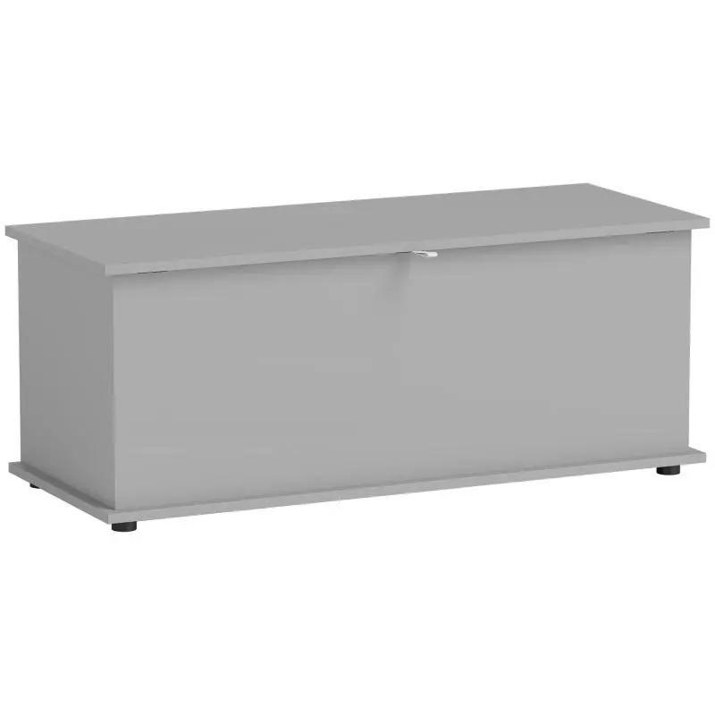 Storage chest, storage bench with flip-top lid and safety hinges, 100 x 40 x 40 cm, grey