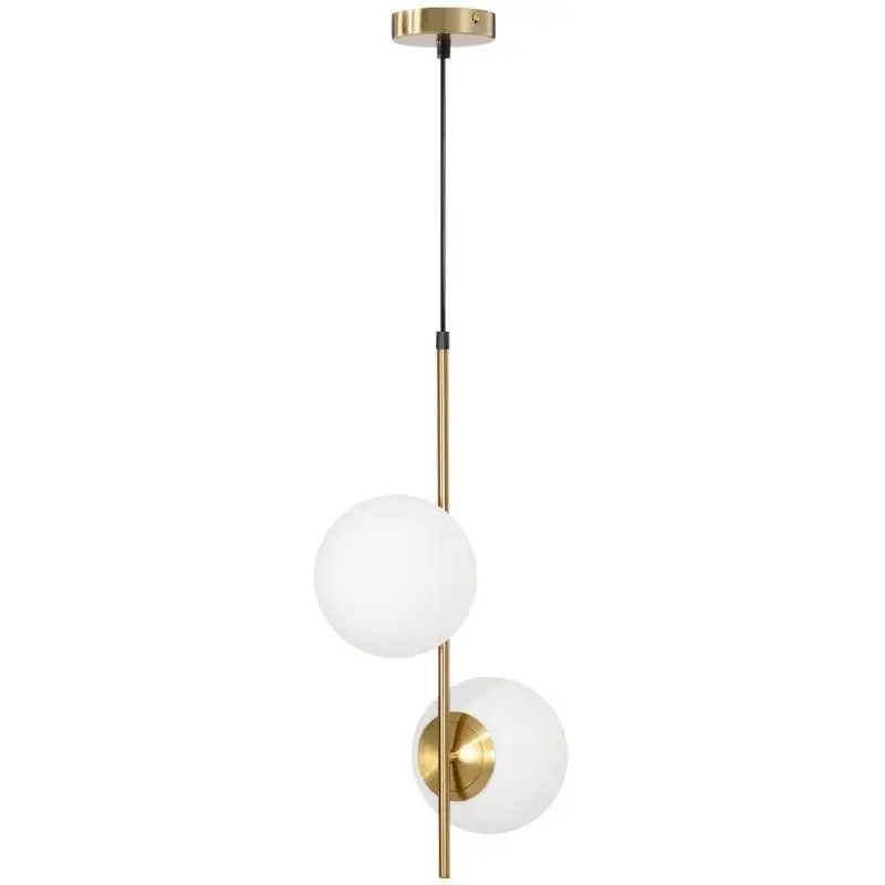 Modern pendant light, double-head ceiling chandelier, adjustable hanging light for entryway or living room, gold finish