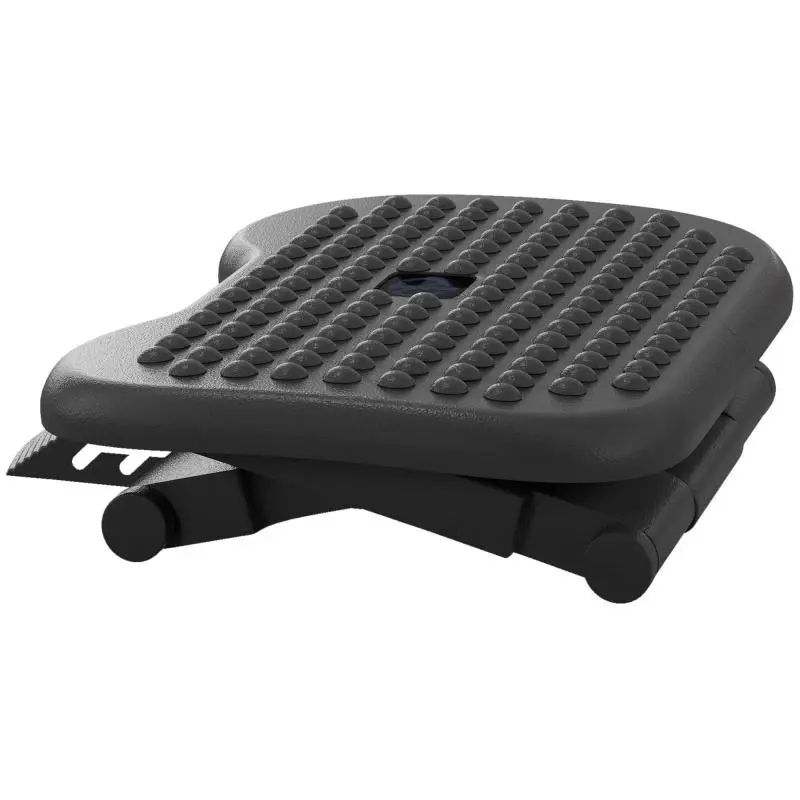 Ergonomic office footrest, height and tilt adjustable, 46 x 35 cm, black