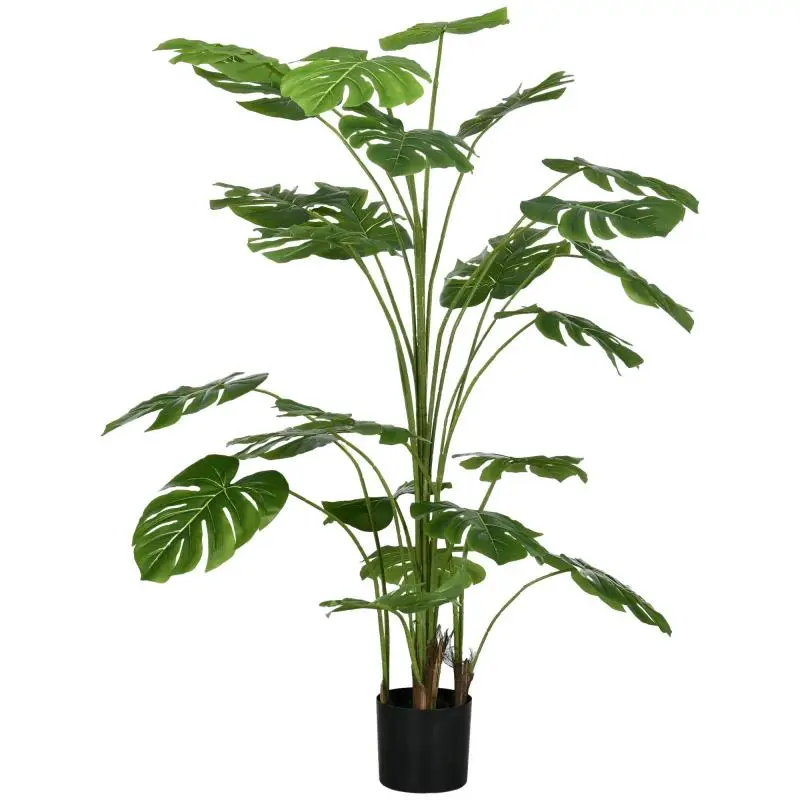 Artificial Monstera deliciosa tree with pot included, 180 cm tall, for indoor use, green.