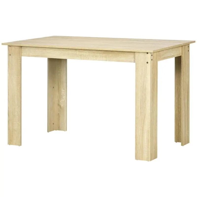 Modern-style Oak-finish Dining Table with Spacious Wooden Tabletop for 2–4 people, Dimensions: L120 x W69 x H75 cm