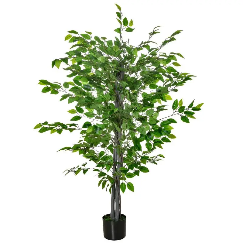 Artificial Ficus Tree/Plant (1.35m): Highly realistic design featuring a trunk, branches, vines, lichen, and leaves; pot included.