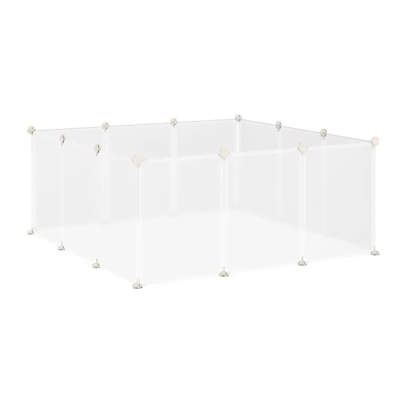 Modular playpen for small animals (puppies, piglets), 12 panels, 105 x 105 x 45 cm, white