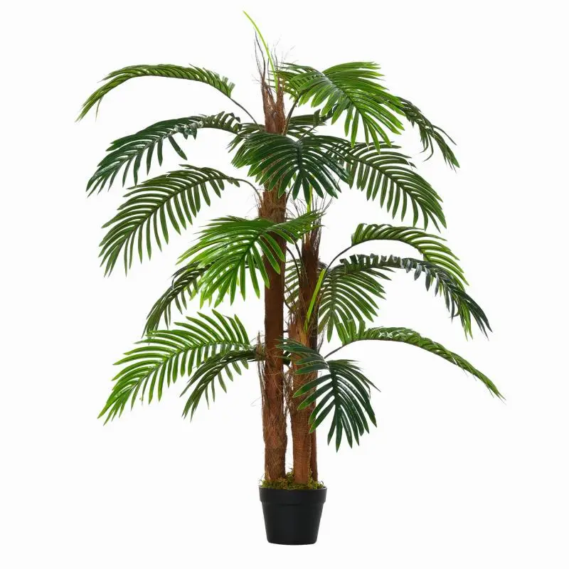 Artificial Palm Tree, 1.2m Tall – Realistic Trunk, Branches, Lichen, and Leaves – Pot Included