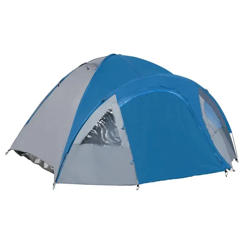 Family camping tent for 3 people, lightweight, ventilated, waterproof dome tent, easy to pitch, double door and