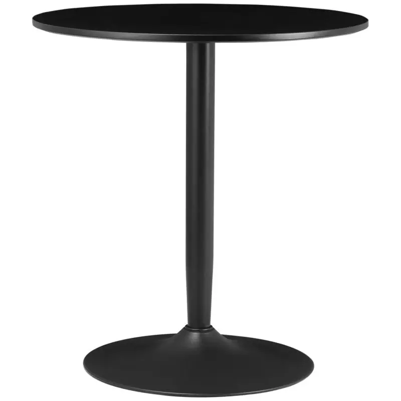 Dining table for 2 people, round tabletop, steel base, white, 70 x 70 x 75 cm