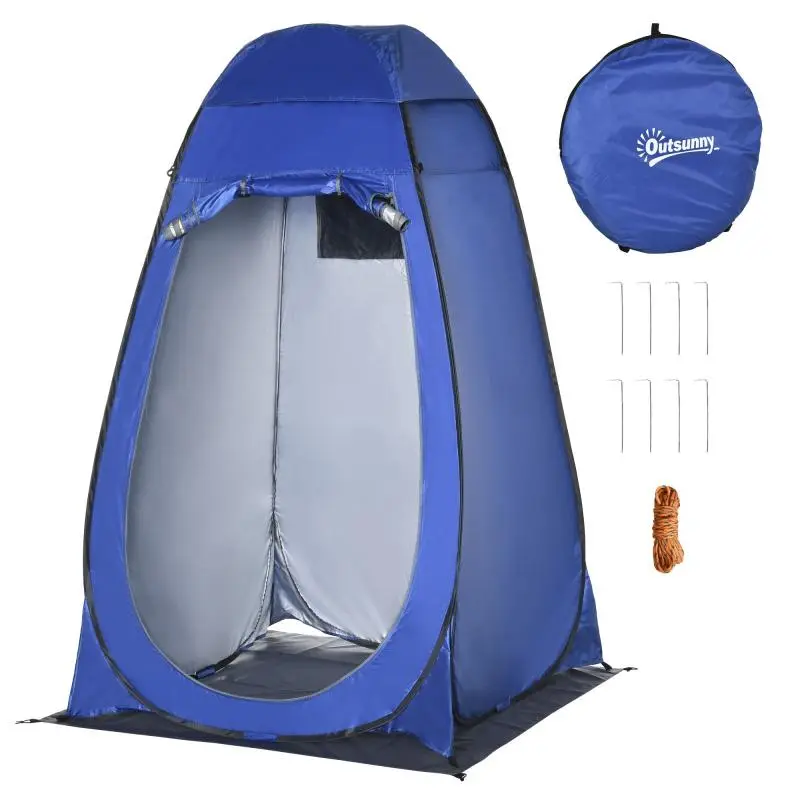 Pop-up Shower/Toilet/Changing Tent with Carry Bag – Portable Outdoor Toilet/Changing Cubicle – Dark Blue – 126 x 124 x 189 cm