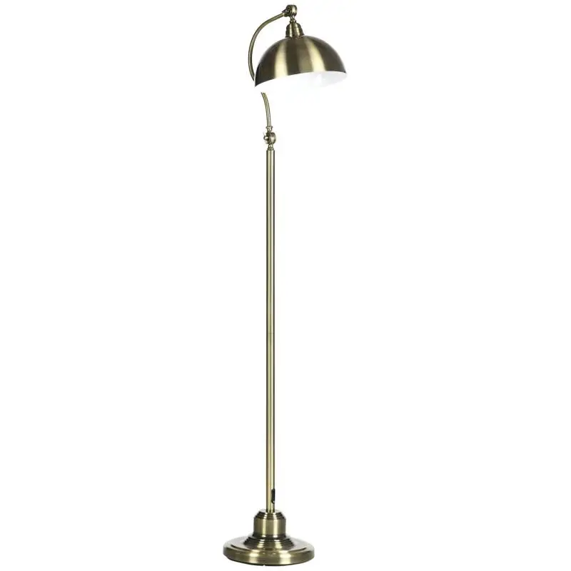 Vintage-style floor lamp, adjustable angle, brass look, 42 cm x 25.5 cm x 152 cm, bronze
