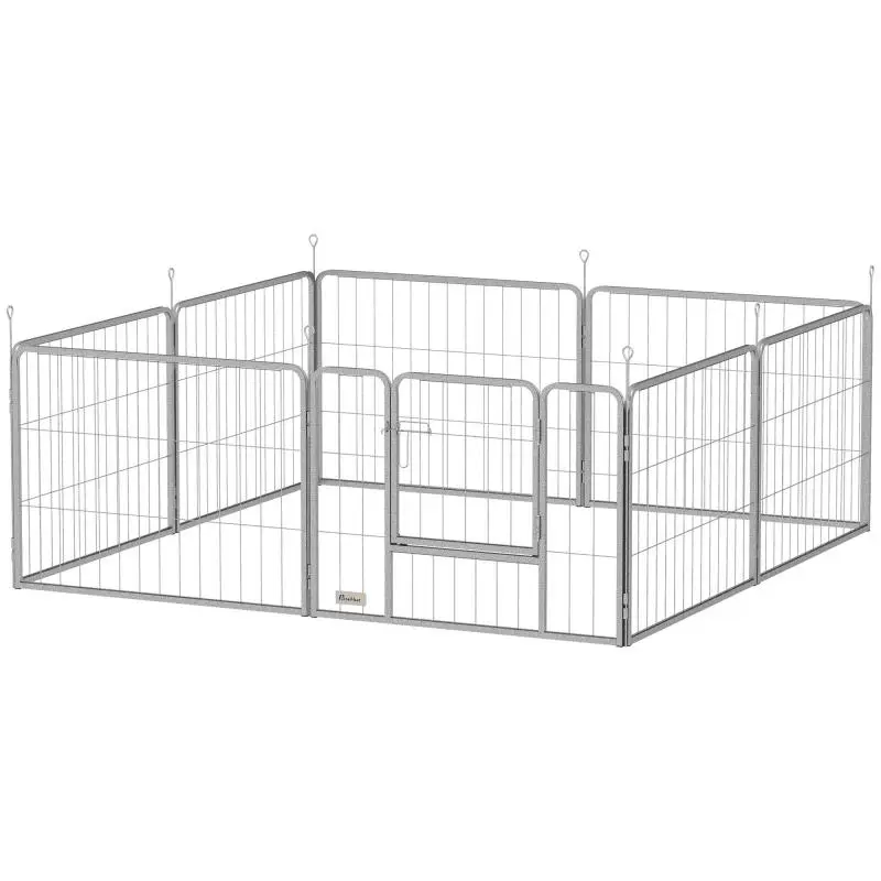 Pet enclosure, dog fence, pet playpen, flexibly adjustable, stainless steel